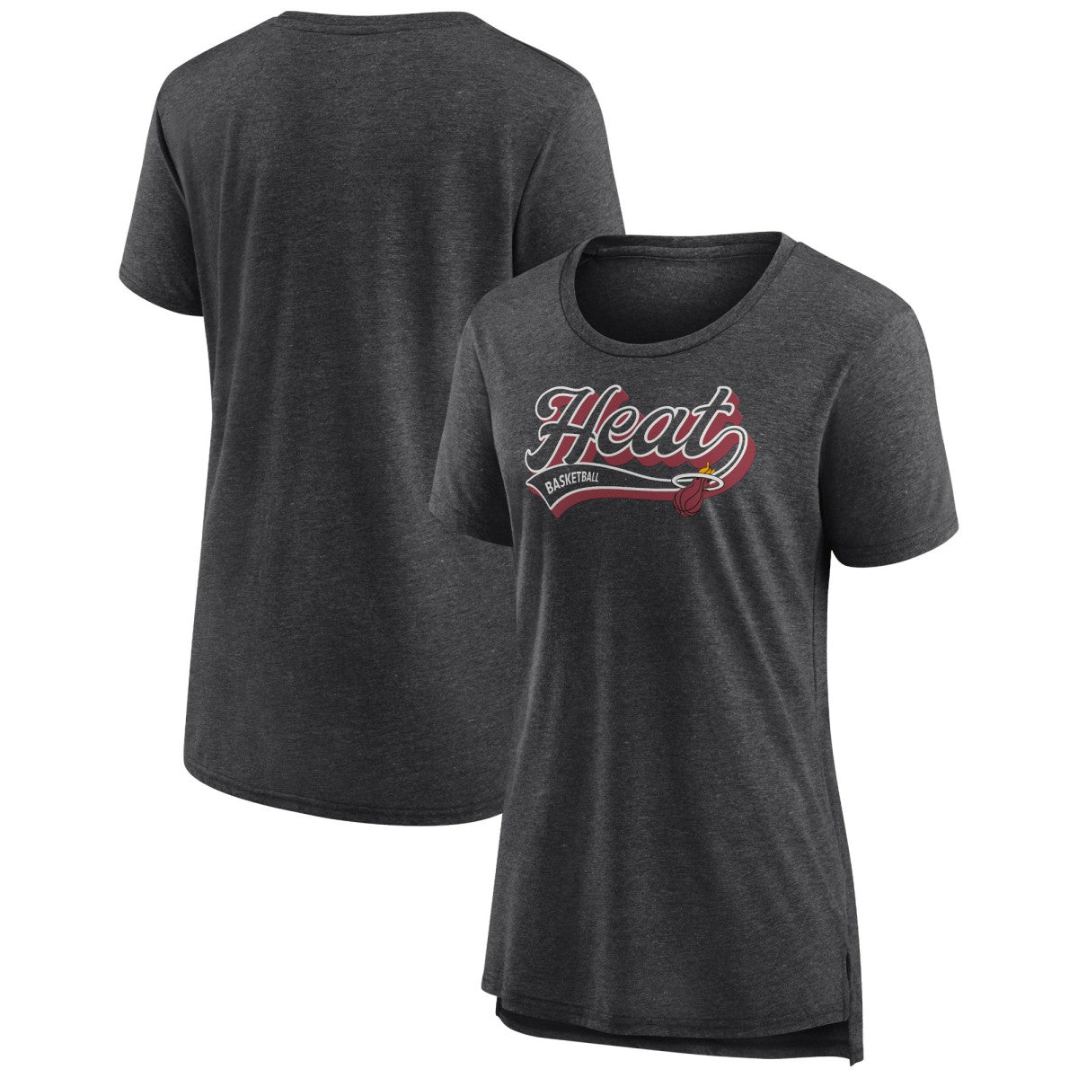 Miami Heat Women's League Leader Tri-Blend T-Shirt Heather Charcoal | Fanatics outlet