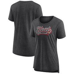Miami Heat Women's League Leader Tri-Blend T-Shirt Heather Charcoal | Fanatics outlet
