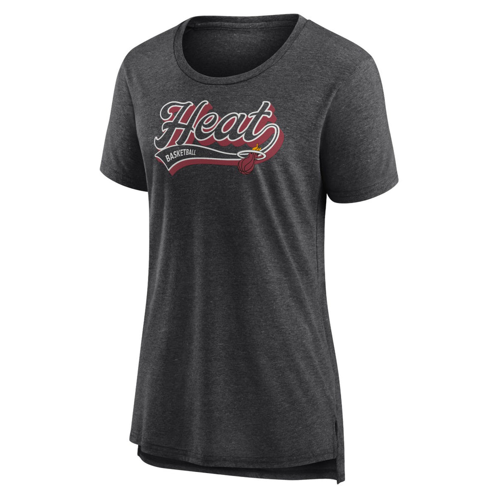 Miami Heat Women's League Leader Tri-Blend T-Shirt Heather Charcoal | Fanatics outlet