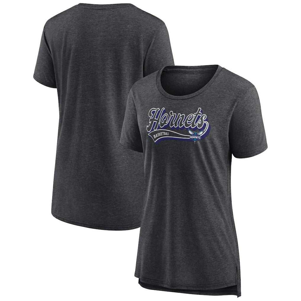 Charlotte Hornets Women's League Leader Tri-Blend T-Shirt Heather Charcoal | Fanatics outlet