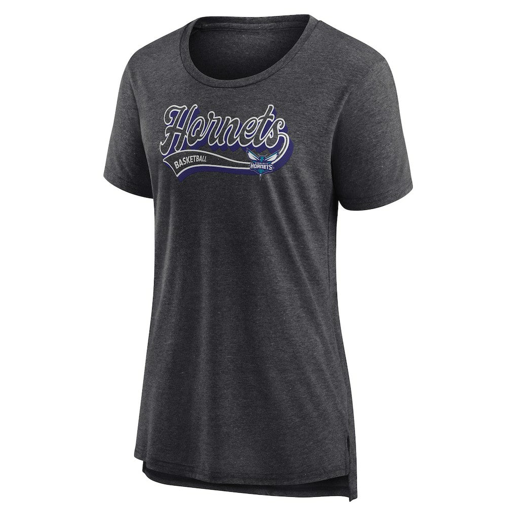 Charlotte Hornets Women's League Leader Tri-Blend T-Shirt Heather Charcoal | Fanatics outlet