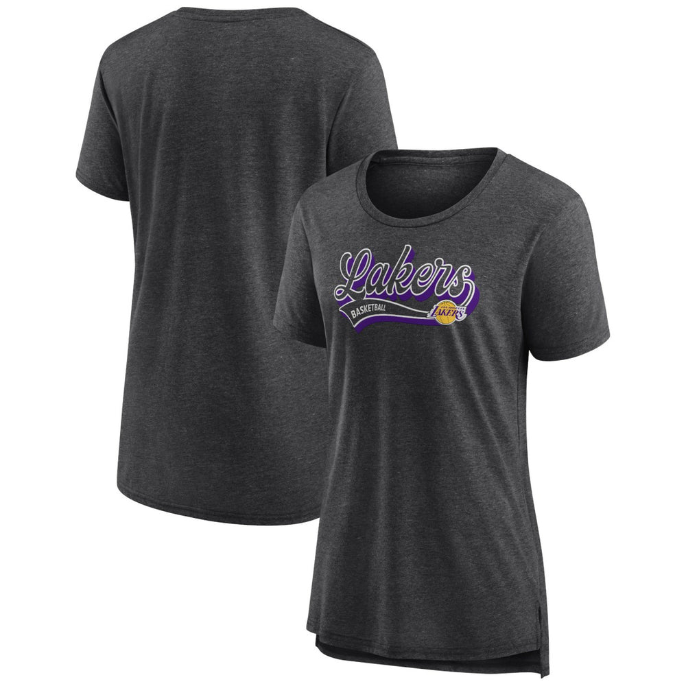 Los Angeles Lakers Women's League Leader Tri-Blend T-Shirt Heather Charcoal | Fanatics Near Me