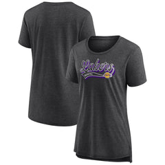 Los Angeles Lakers Women's League Leader Tri-Blend T-Shirt Heather Charcoal | Fanatics Near Me