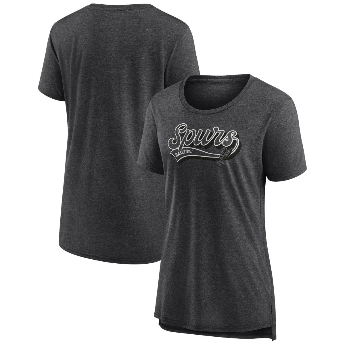 San Antonio Spurs Women's League Leader Tri-Blend T-Shirt Heather Charcoal | Fanatics