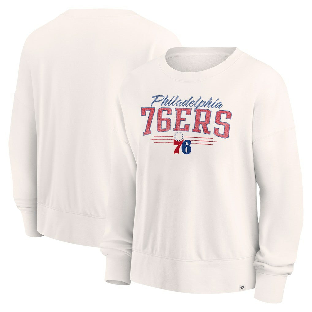 Philadelphia 76ers Women's Close the Game Pullover Sweatshirt Cream | Fanatics Lifestyle