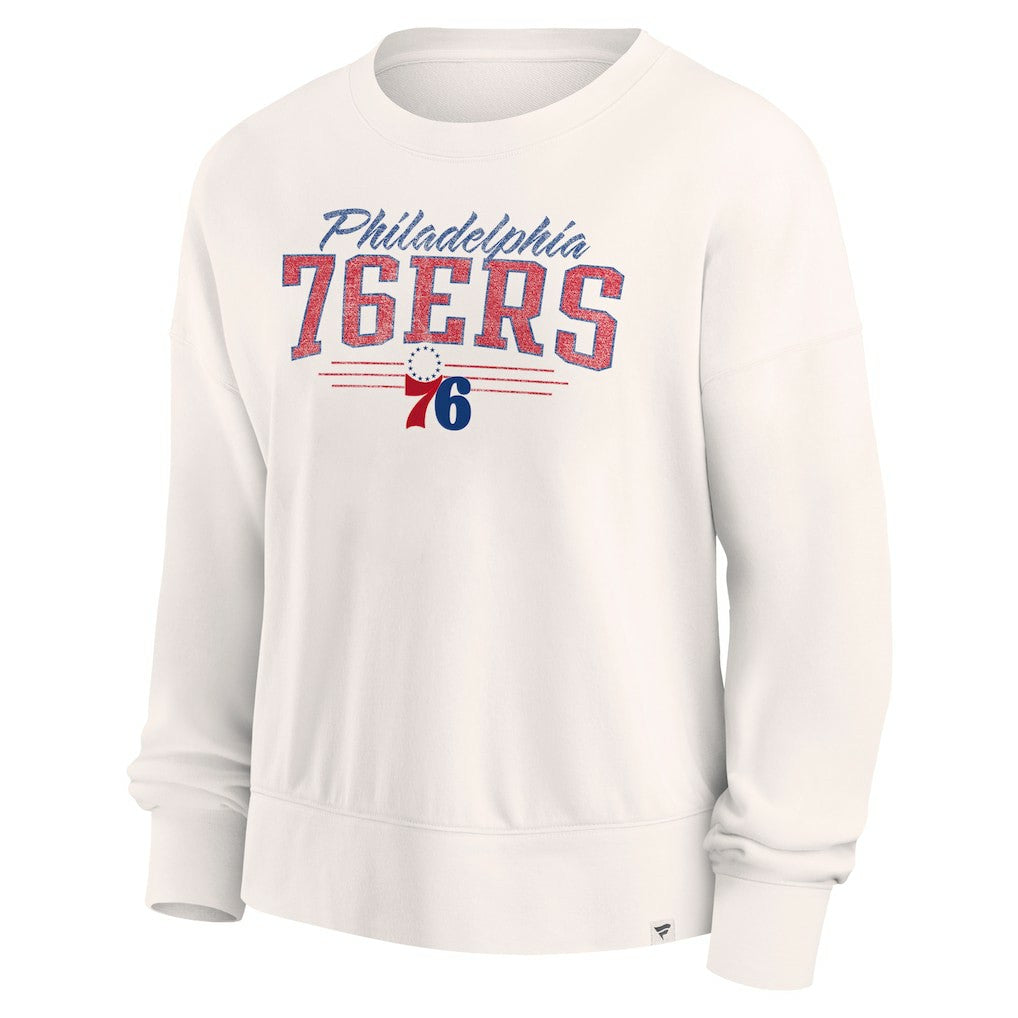 Philadelphia 76ers Women's Close the Game Pullover Sweatshirt Cream | Fanatics Lifestyle