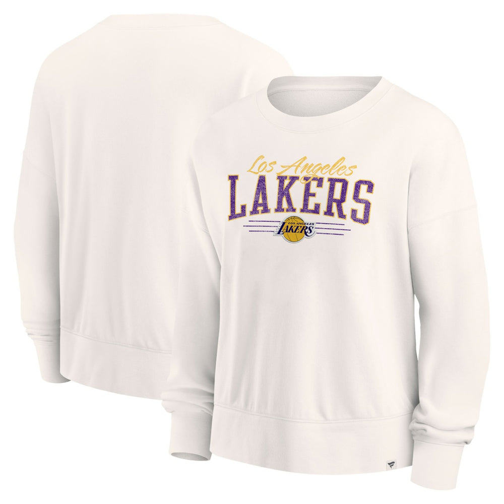 Los Angeles Lakers Women's Close the Game Pullover Sweatshirt Cream | Fanatics for sale