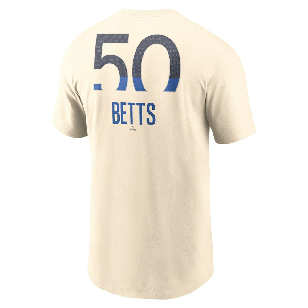 Mookie Betts Los Angeles Dodgers Nike 2024 City Connect Fuse Name & Number T-Shirt - Cream - Nike Lifestyle