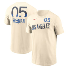 Freddie Freeman Los Angeles Dodgers Nike 2024 City Connect Fuse Name & Number T-Shirt - Cream - Nike Lifestyle