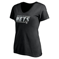Brooklyn Nets Women's Mascot In Bounds V-Neck T-Shirt Black
