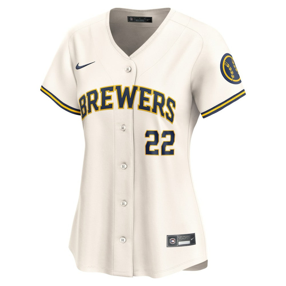 Christian Yelich Milwaukee Brewers Nike Women's Home Limited Player Jersey - Cream - Nike Lifestyle
