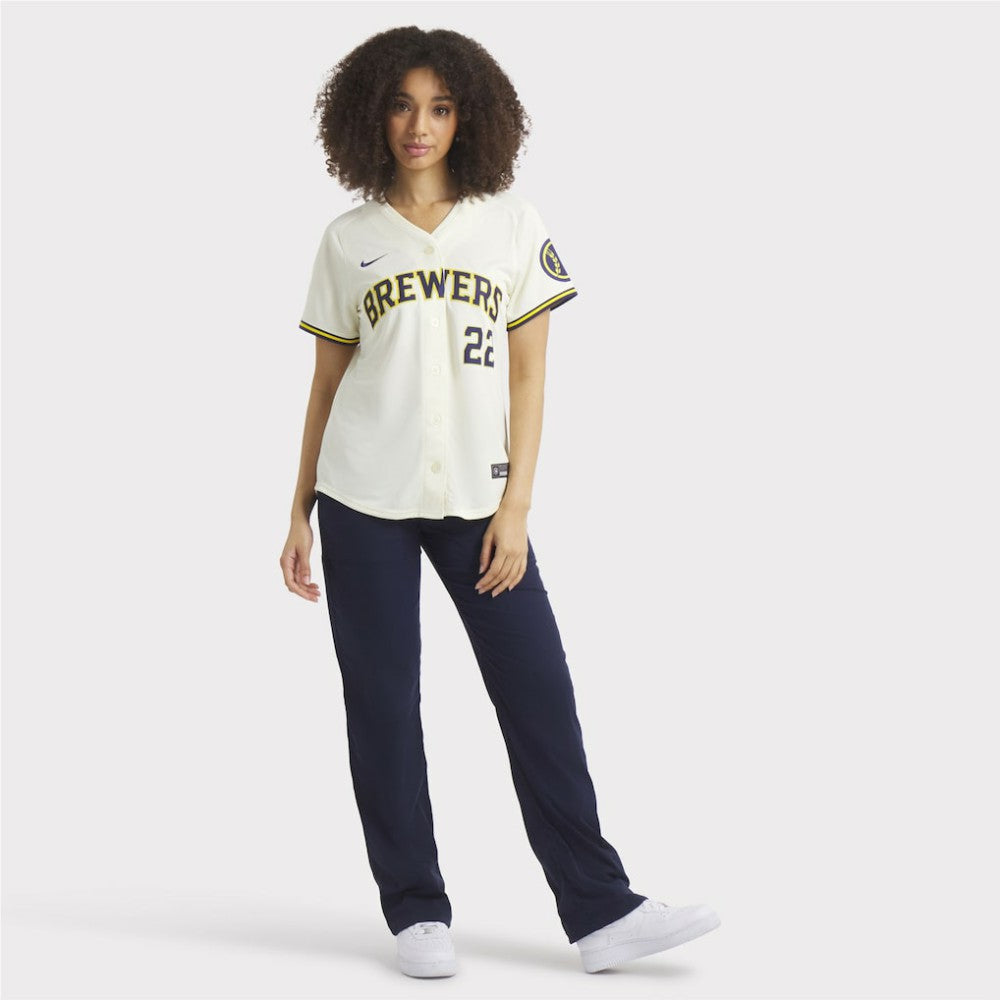 Christian Yelich Milwaukee Brewers Nike Women's Home Limited Player Jersey - Cream - Nike Lifestyle