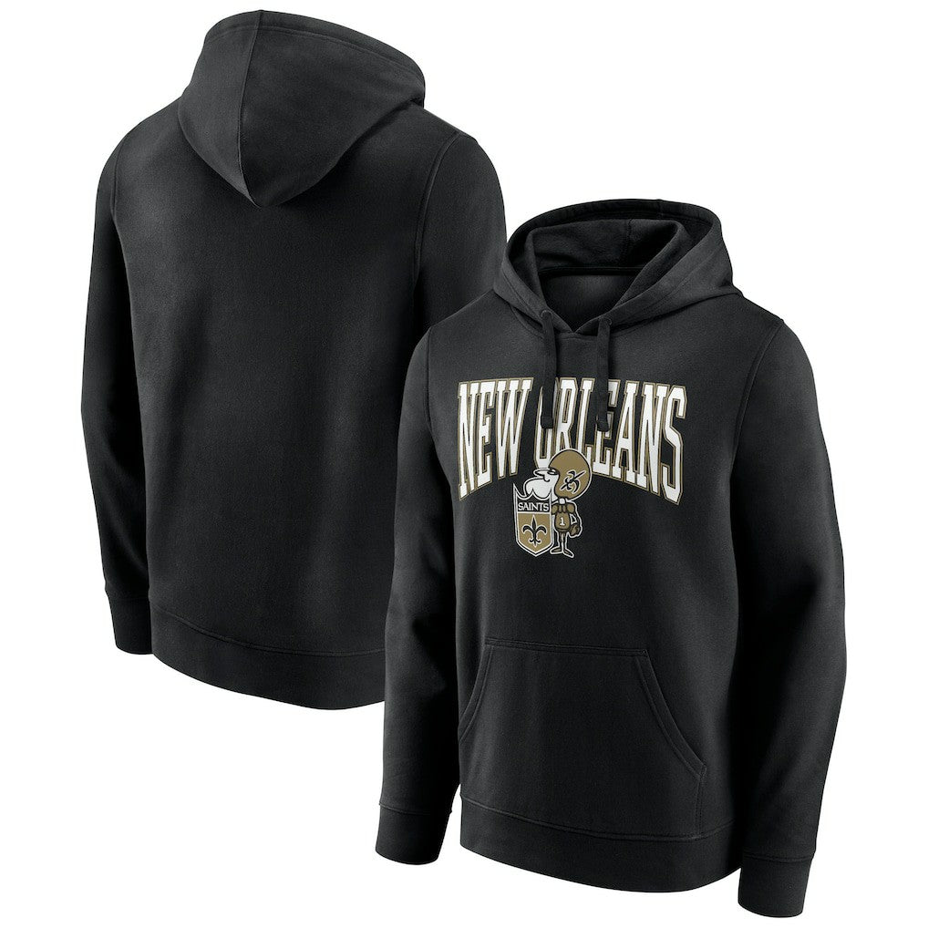 New Orleans Saints Gridiron Classics Campus Standard Pullover Hoodie Black