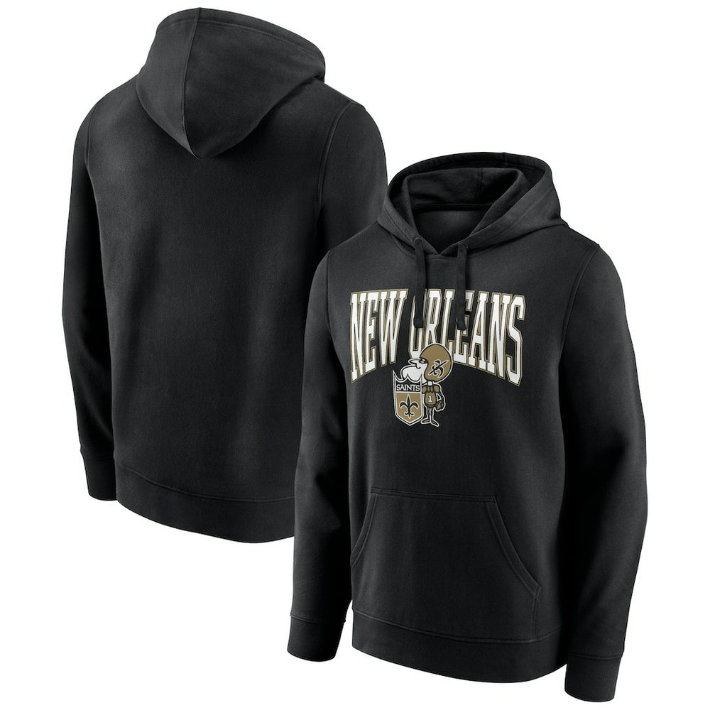New Orleans Saints Gridiron Classics Campus Standard Pullover Hoodie Black