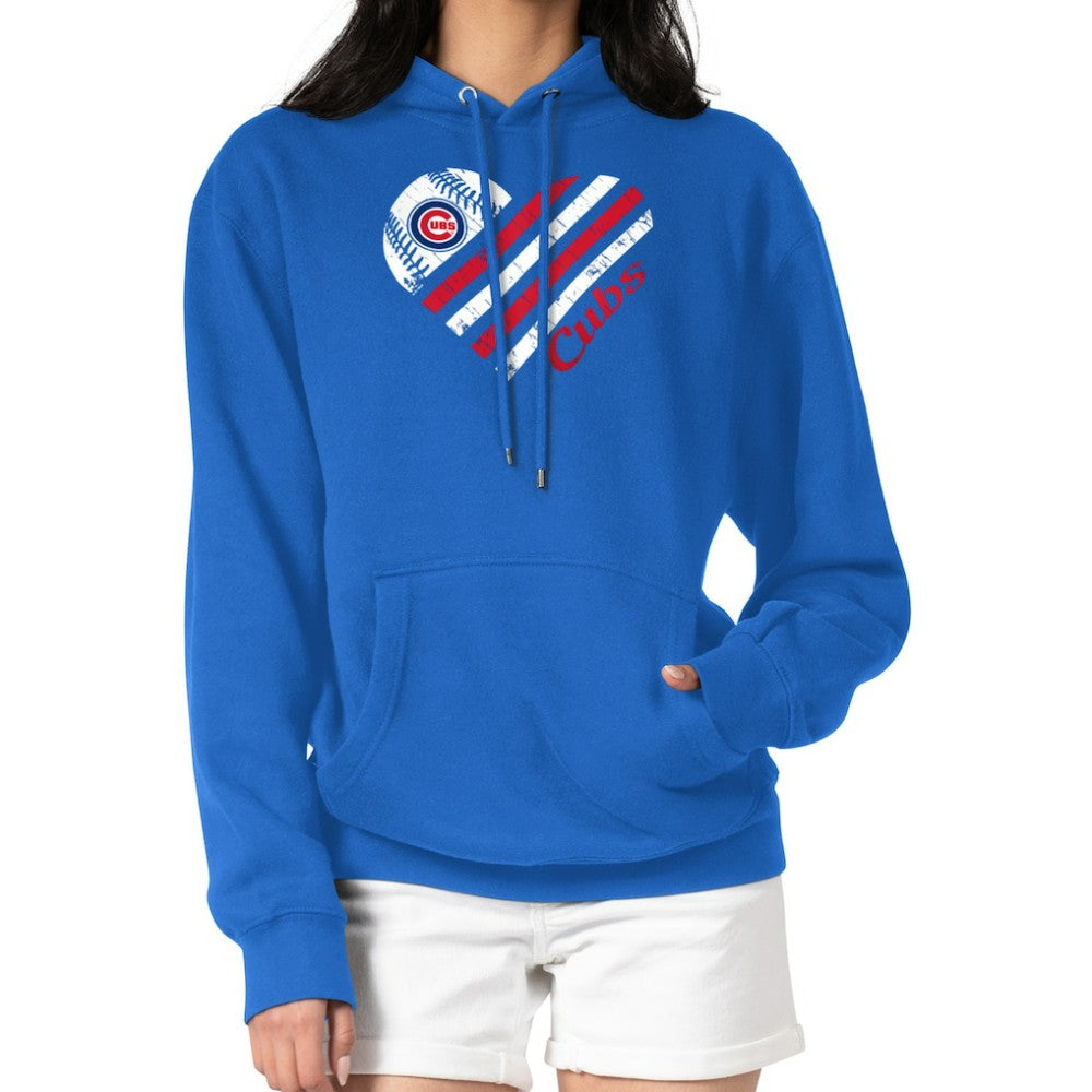 Chicago Cubs G-III 4Her by Carl Banks Women's Heart Fleece Pullover Hoodie - Royal - MLB Discount