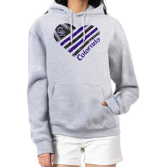 Colorado Rockies G-III 4Her by Carl Banks Women's Heart Fleece Pullover Hoodie - Heather Gray - MLB Sale