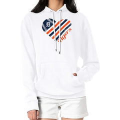 Detroit Tigers G-III 4Her by Carl Banks Women's Heart Fleece Pullover Hoodie - White - MLB Lifestyle