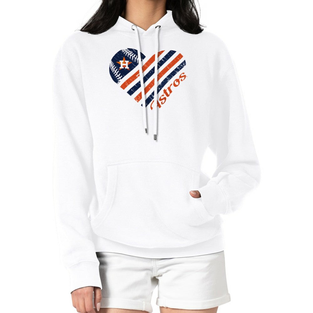 Houston Astros G-III 4Her by Carl Banks Women's Heart Fleece Pullover Hoodie - White - MLB Lifestyle