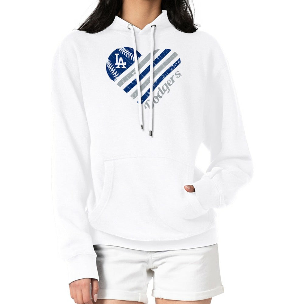 Los Angeles Dodgers G-III 4Her by Carl Banks Women's Heart Fleece Pullover Hoodie - White - MLB Online