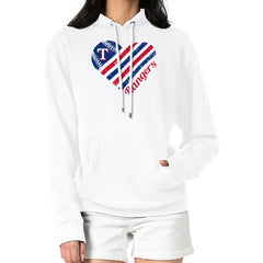 Texas Rangers G-III 4Her by Carl Banks Women's Heart Fleece Pullover Hoodie - White - MLB Sale