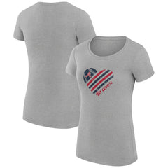 Atlanta Braves G-III 4Her by Carl Banks Women's Super-Slim Fit Lightweight Heart Graphic T-Shirt - Heather Gray - MLB Discount