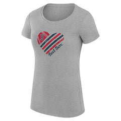 Boston Red Sox G-III 4Her by Carl Banks Women's Super-Slim Fit Lightweight Heart Graphic T-Shirt - Heather Gray - MLB Online