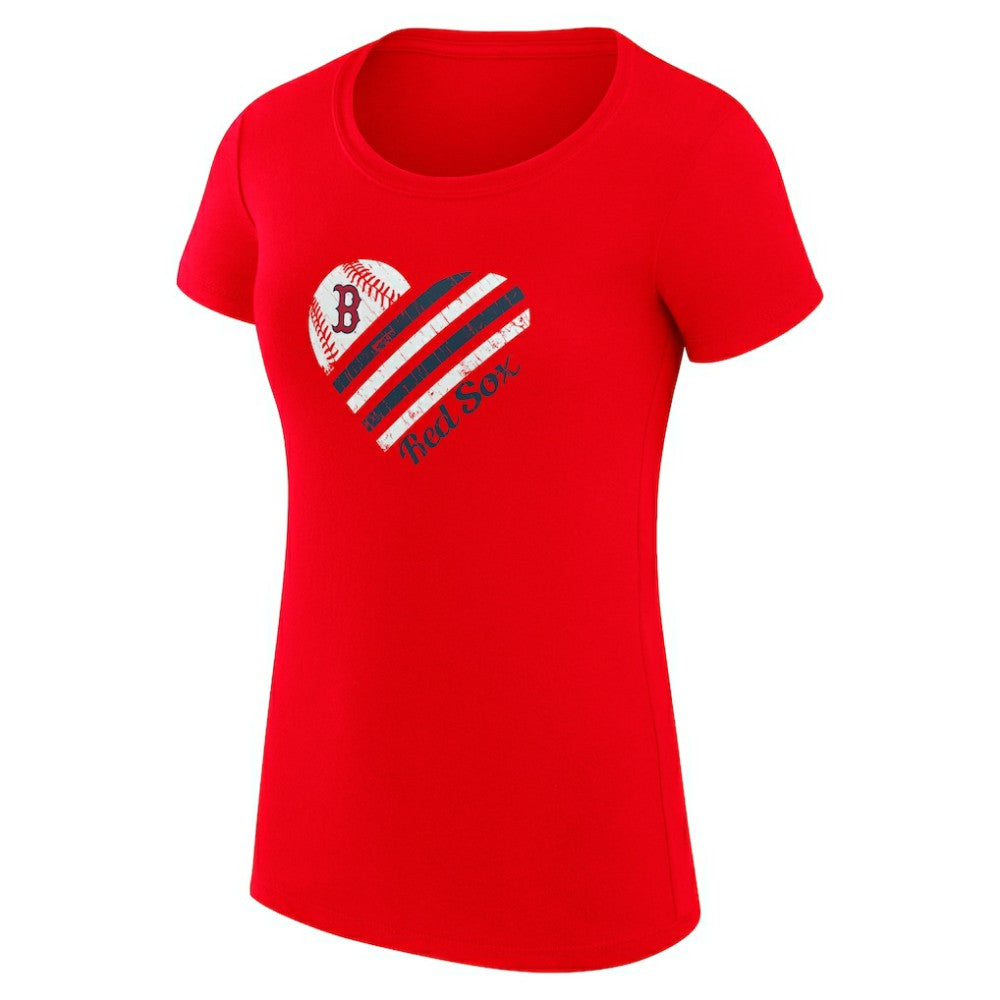 Boston Red Sox G-III 4Her by Carl Banks Women's Super-Slim Fit Lightweight Heart Graphic T-Shirt - Red - MLB on Sale