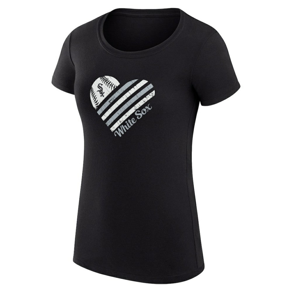 Chicago White Sox G-III 4Her by Carl Banks Women's Super-Slim Fit Lightweight Heart Graphic T-Shirt - Black - MLB Online