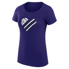 Colorado Rockies G-III 4Her by Carl Banks Women's Super-Slim Fit Lightweight Heart Graphic T-Shirt - Purple - MLB Discount