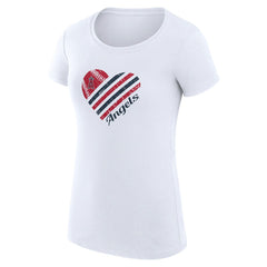 Los Angeles Angels G-III 4Her by Carl Banks Women's Super-Slim Fit Lightweight Heart Graphic T-Shirt - White - MLB on Sale