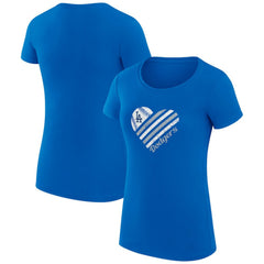 Los Angeles Dodgers G-III 4Her by Carl Banks Women's Super-Slim Fit Lightweight Heart Graphic T-Shirt - Royal - MLB Online