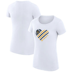 Milwaukee Brewers G-III 4Her by Carl Banks Women's Super-Slim Fit Lightweight Heart Graphic T-Shirt - White - MLB Sale