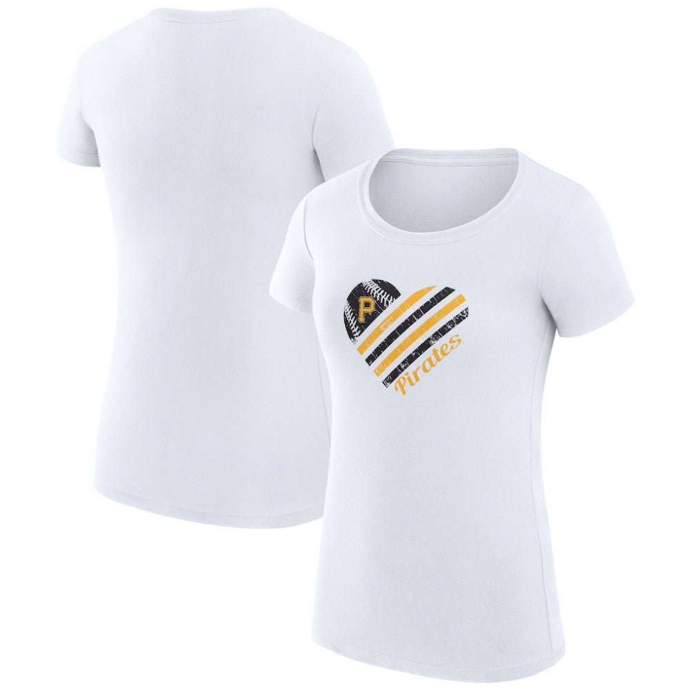 Pittsburgh Pirates G-III 4Her by Carl Banks Women's Super-Slim Fit Lightweight Heart Graphic T-Shirt - White - MLB Online