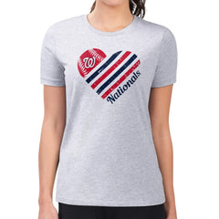 Washington Nationals G-III 4Her by Carl Banks Women's Super-Slim Fit Lightweight Heart Graphic T-Shirt - Heather Gray - MLB Discount