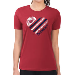 Washington Nationals G-III 4Her by Carl Banks Women's Super-Slim Fit Lightweight Heart Graphic T-Shirt - Red - MLB Online