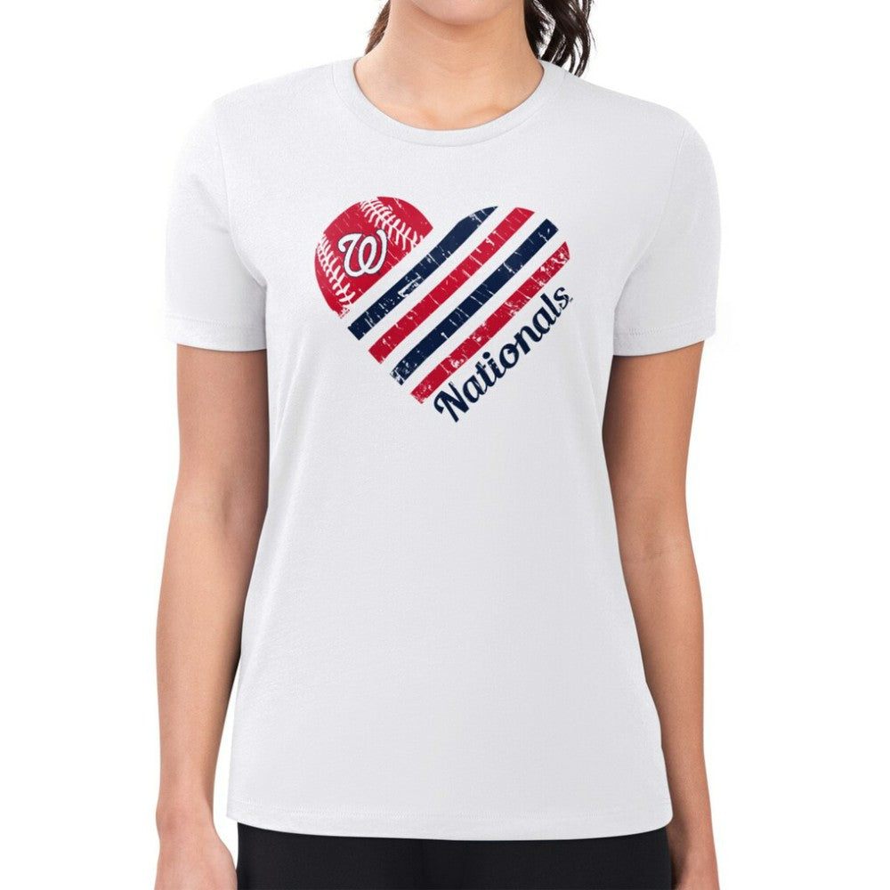 Washington Nationals G-III 4Her by Carl Banks Women's Super-Slim Fit Lightweight Heart Graphic T-Shirt - White - MLB Online