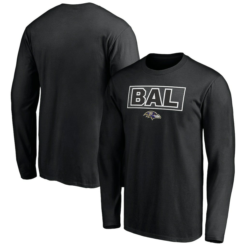 Baltimore Ravens Squad Throwbacks Long Sleeve T-Shirt Black