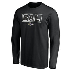 Baltimore Ravens Squad Throwbacks Long Sleeve T-Shirt Black