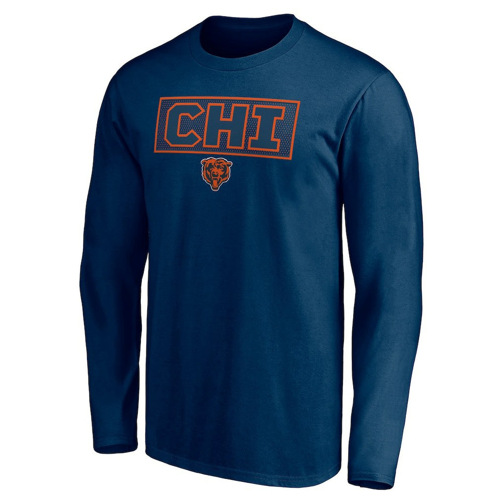 Chicago Bears Squad Throwbacks Long Sleeve T-Shirt Navy