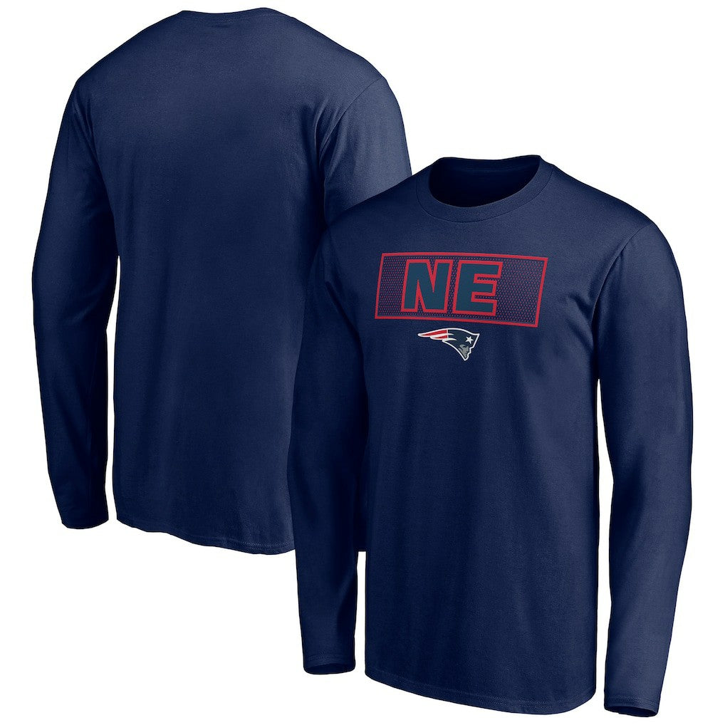 New England Patriots Squad Throwbacks Long Sleeve T-Shirt Navy
