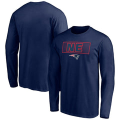 New England Patriots Squad Throwbacks Long Sleeve T-Shirt Navy