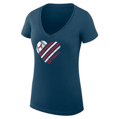 Atlanta Braves G-III 4Her by Carl Banks Women's Super-Slim Fit Lightweight Heart V-Neck T-Shirt - Navy - MLB Online