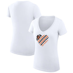 Baltimore Orioles G-III 4Her by Carl Banks Women's Super-Slim Fit Lightweight Heart V-Neck T-Shirt - White - MLB Online