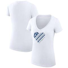 Los Angeles Dodgers G-III 4Her by Carl Banks Women's Super-Slim Fit Lightweight Heart V-Neck T-Shirt - White - MLB Sale