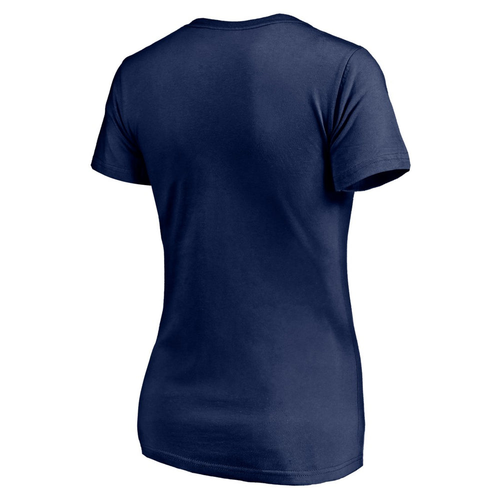 Denver Broncos Women's Depth Chart V-Neck T-Shirt Navy