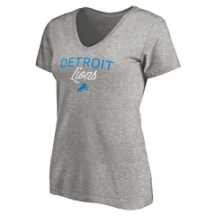 Detroit Lions Women's Depth Chart V-Neck T-Shirt Gray