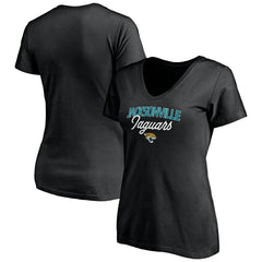 Jacksonville Jaguars Women's Depth Chart V-Neck T-Shirt Black