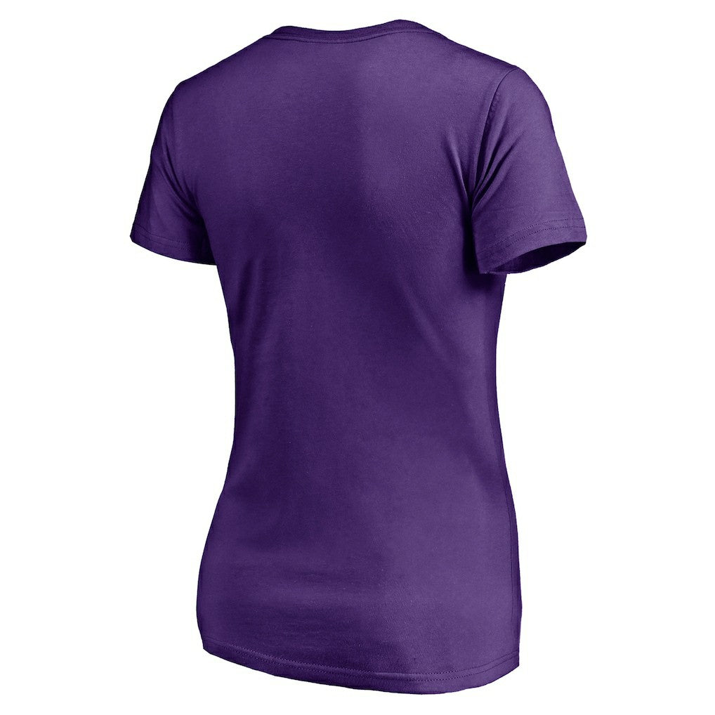 Minnesota Vikings Women's Depth Chart V-Neck T-Shirt Purple