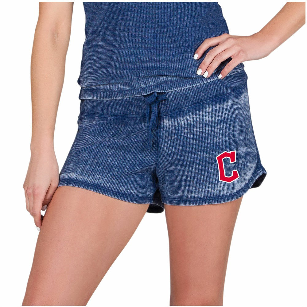 Cleveland Guardians Concepts Sport Women's Resurgence Waffle Knit Shorts - Navy - MLB Discount