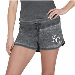 Kansas City Royals Concepts Sport Women's Resurgence Waffle Knit Shorts - Charcoal - MLB Discount